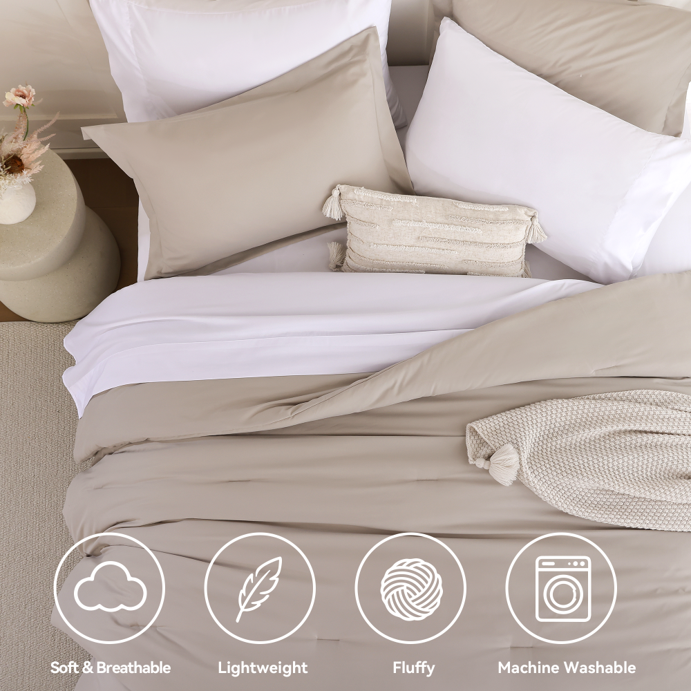 SPRINDAY 7-Piece Comforter Set, Bed in a Bag for All-Season, Bedding Set with Comforter, Sheets, Pillowcases & Shams