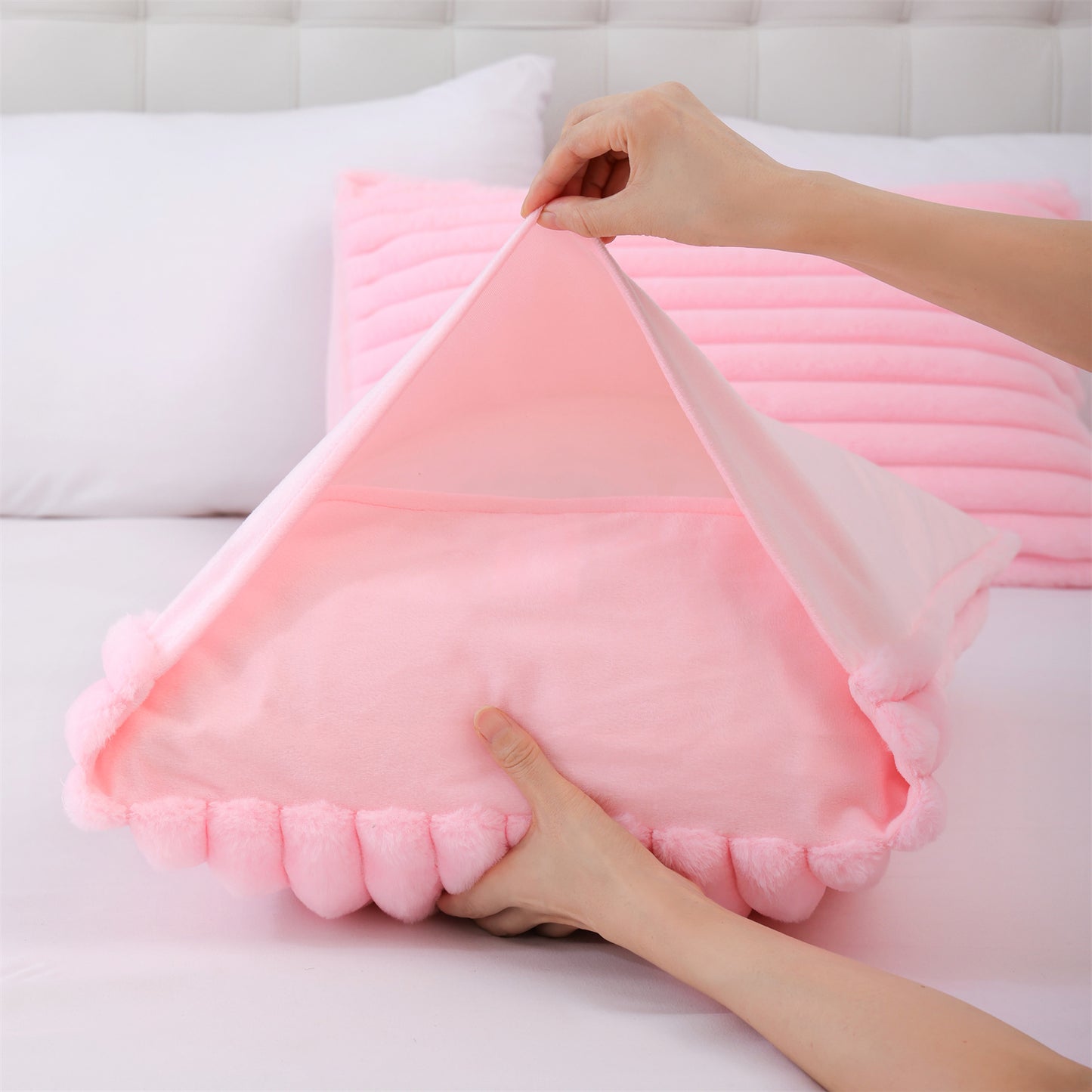 SPRINDAY Fluffy Fleece Luxury Fuzzy Reversible Bedding Comforter Set, Soft & Warm Comforter All Season with Pillow Case