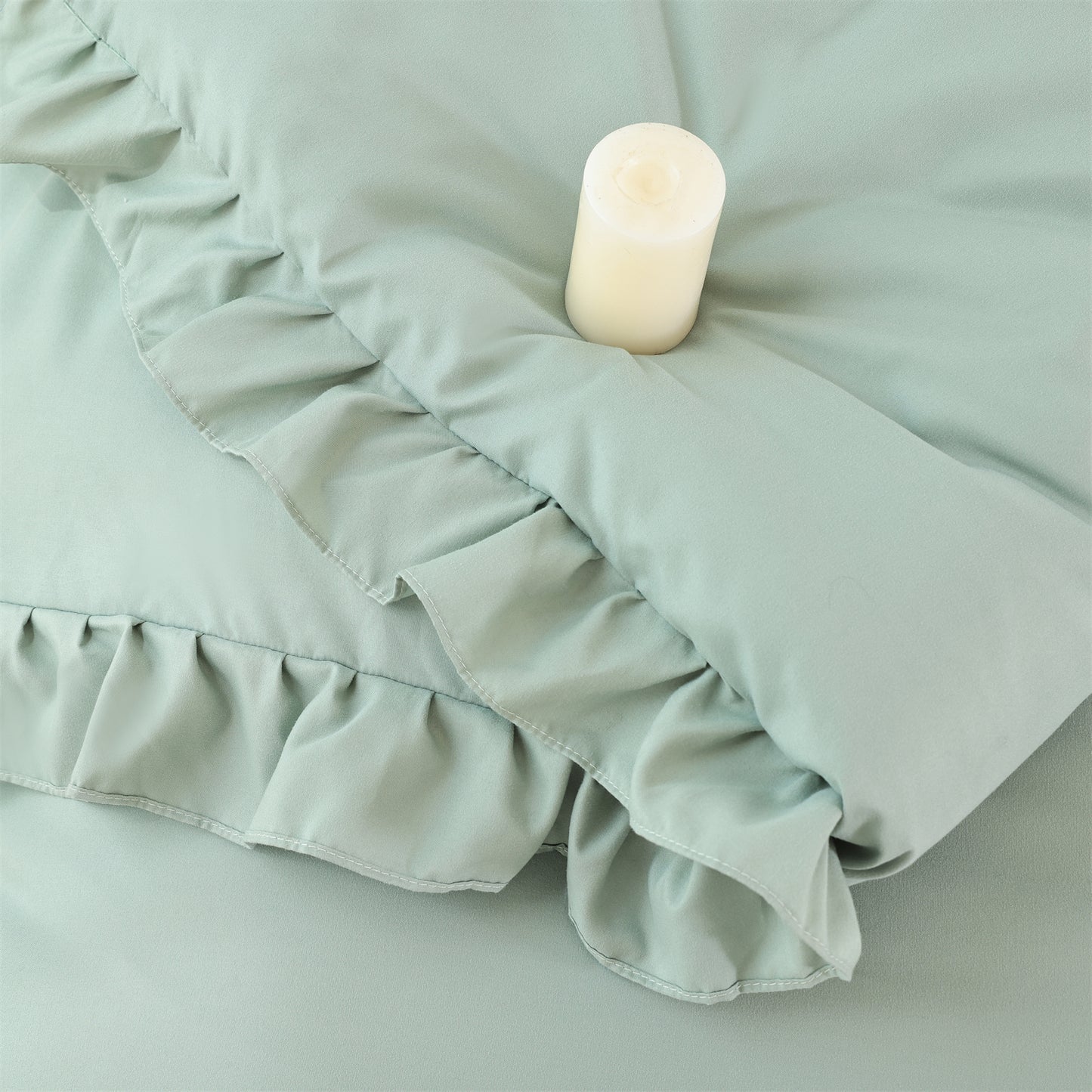SPRINDAY Ruffled Queen Comforter Set, 3 Piece Bed in a Bag Soft Fluffy Comforter Set For All Season