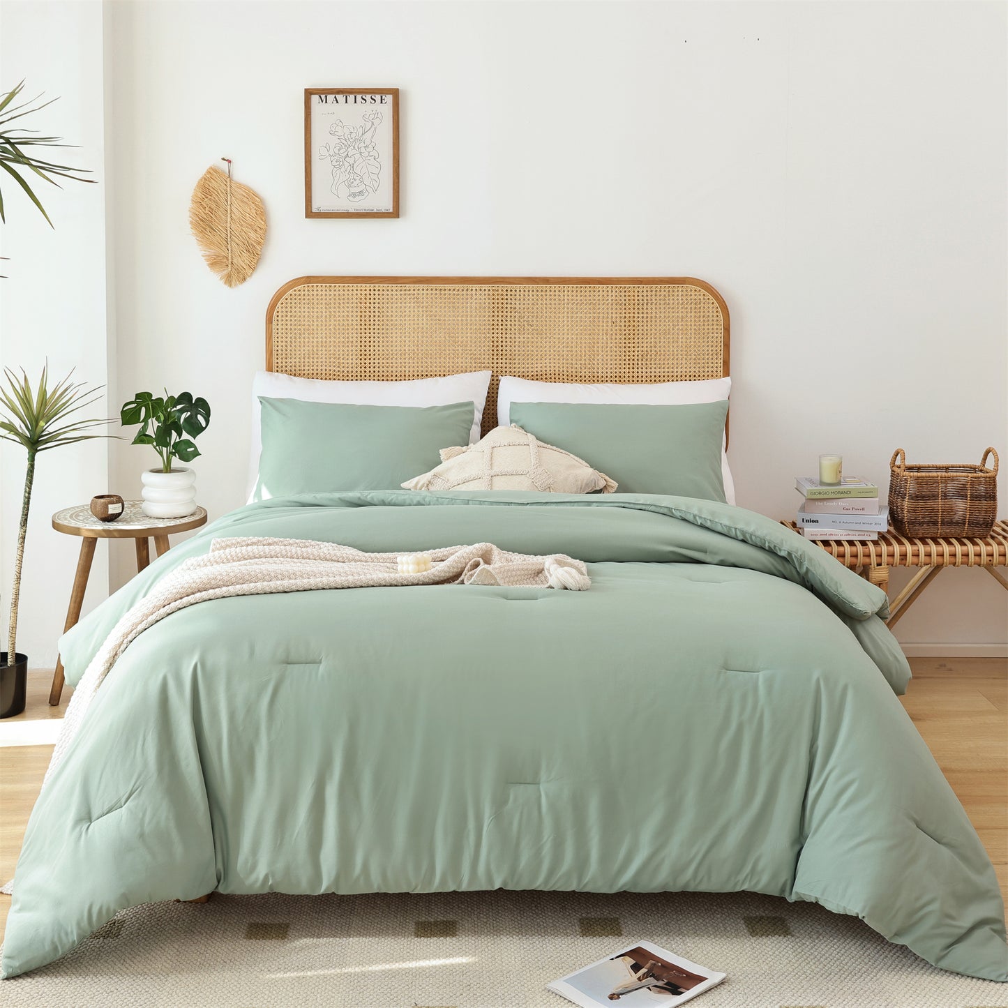 SPRINDAY 3 Piece Alternative Adult Comforter Set Set For All Seasons - Full, Sage Green