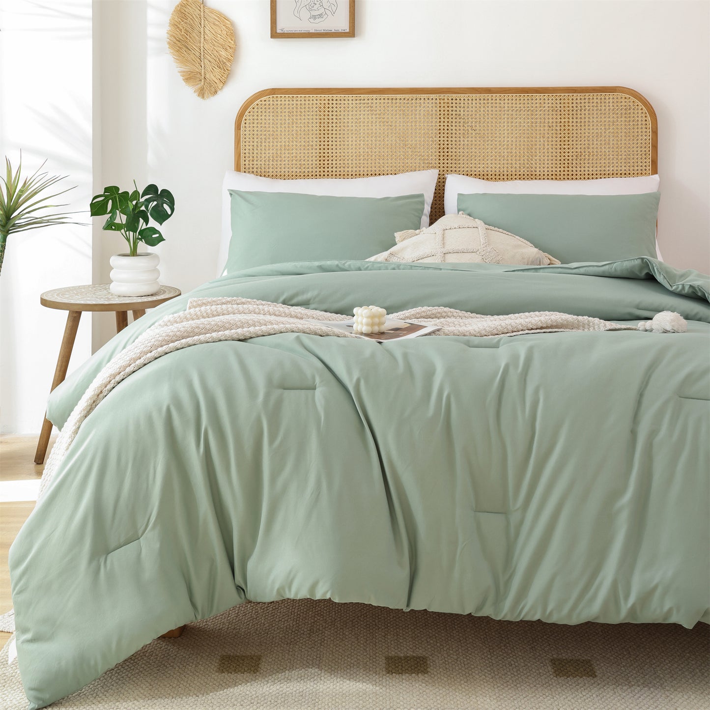 SPRINDAY 3 Piece Alternative Adult Comforter Set Set For All Seasons - Full, Sage Green