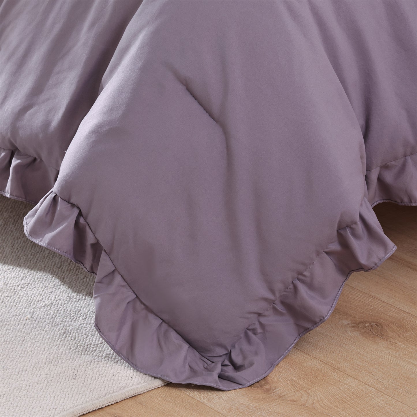 SPRINDAY Ruffled Queen Comforter Set, 3 Piece Bed in a Bag Soft Fluffy Comforter Set For All Season
