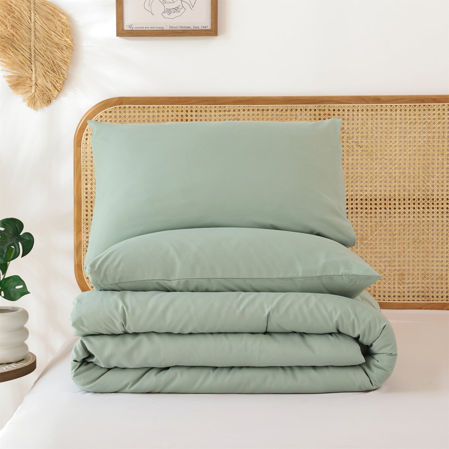 SPRINDAY 3 Piece Alternative Adult Comforter Set Set For All Seasons - Full, Sage Green
