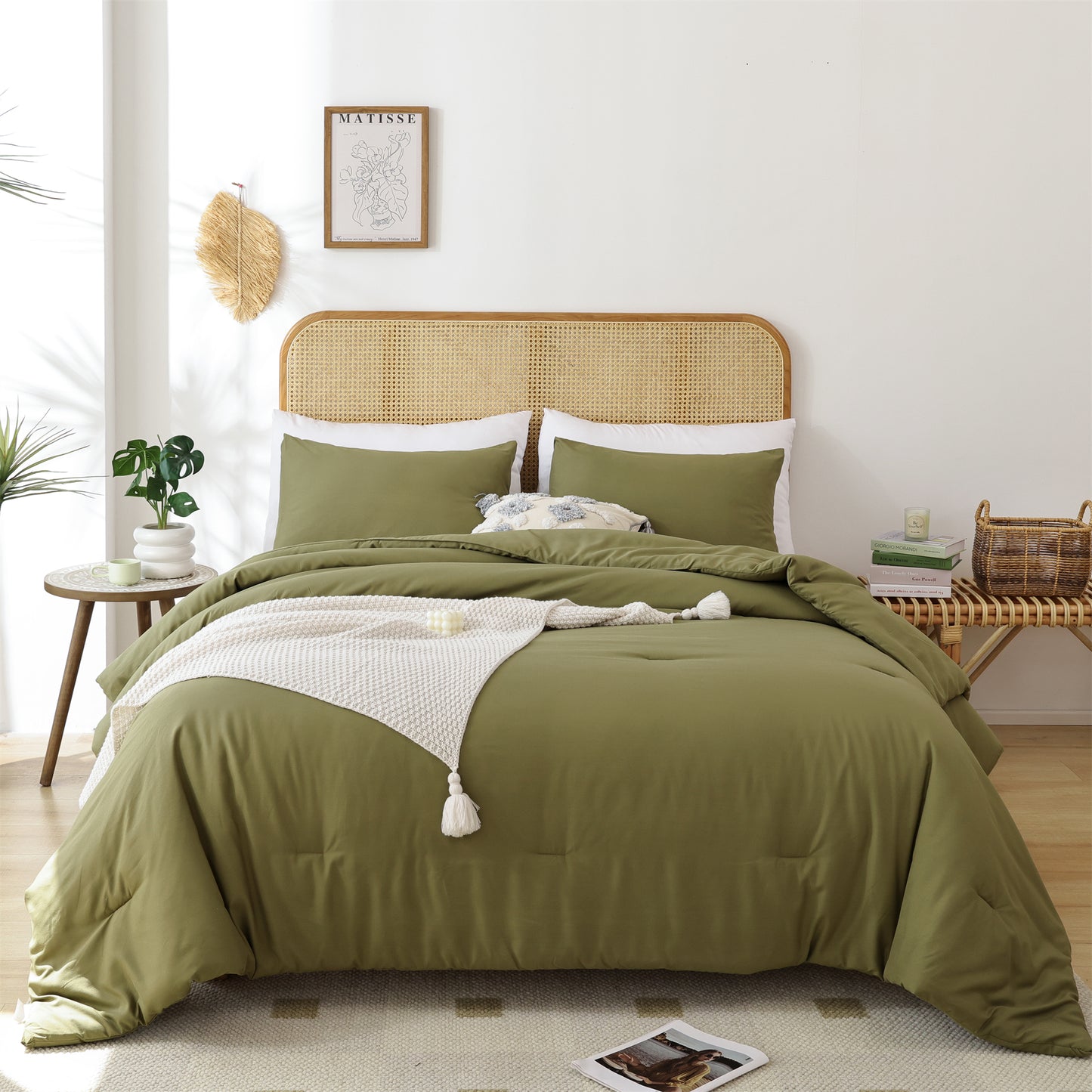 SPRINDAY 3 Piece Alternative Adult Comforter Set Set For All Seasons - Full, Sage Green