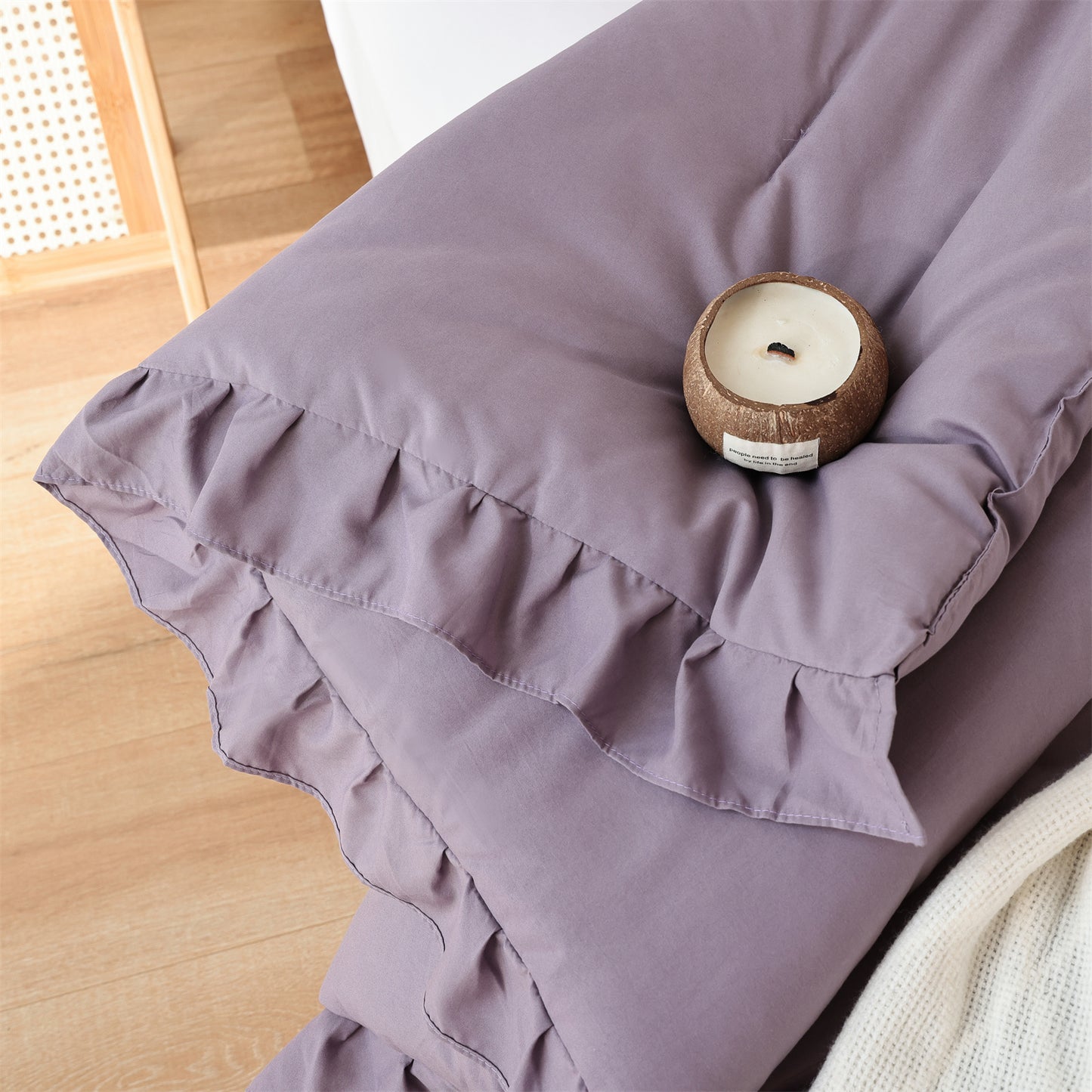 SPRINDAY Ruffled Queen Comforter Set, 3 Piece Bed in a Bag Soft Fluffy Comforter Set For All Season