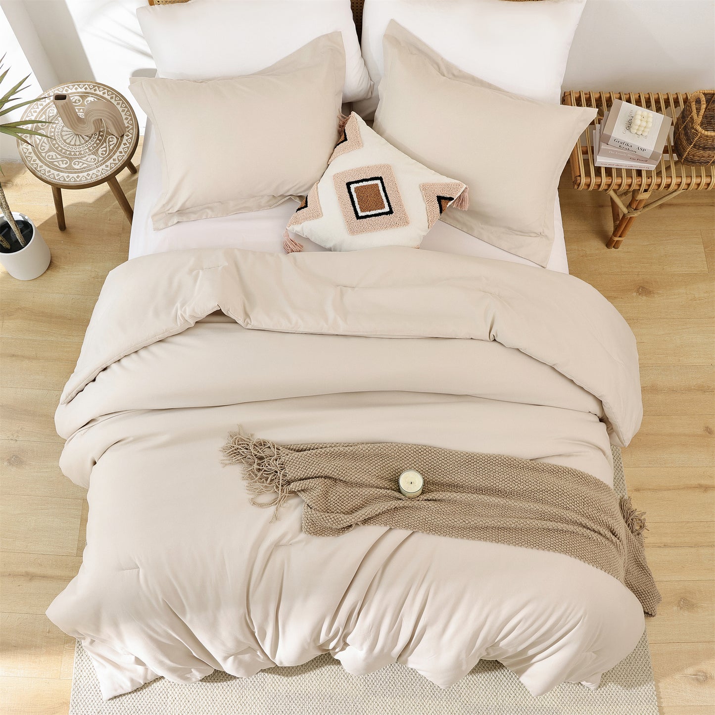 SPRINDAY 3 Piece Alternative Adult Comforter Set Set For All Seasons - Full, Sage Green