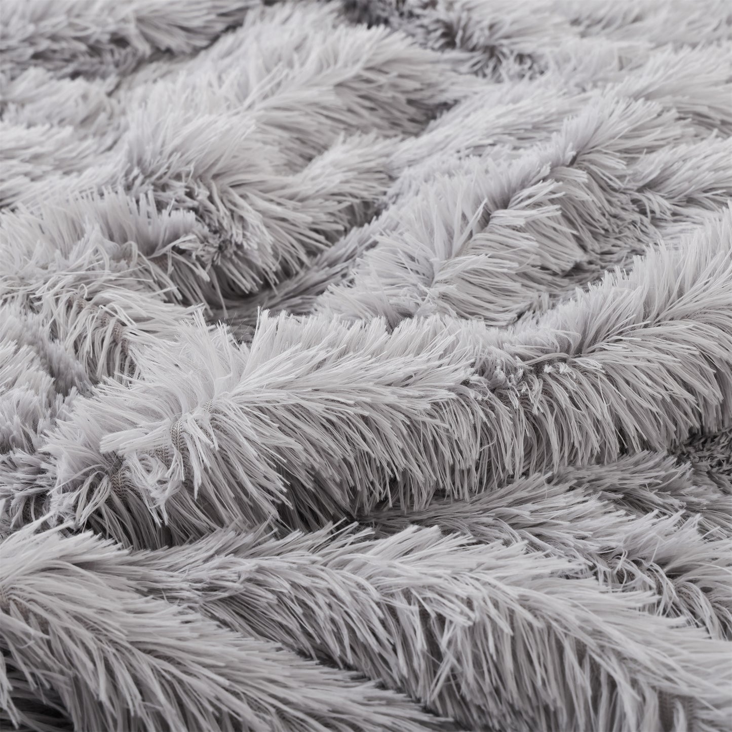 Sprinday 3-Piece Shaggy Plush Duvet Cover Set,Fuzzy Fluffy Bedding Set with 2 Pillow Shams,Zipper Closure