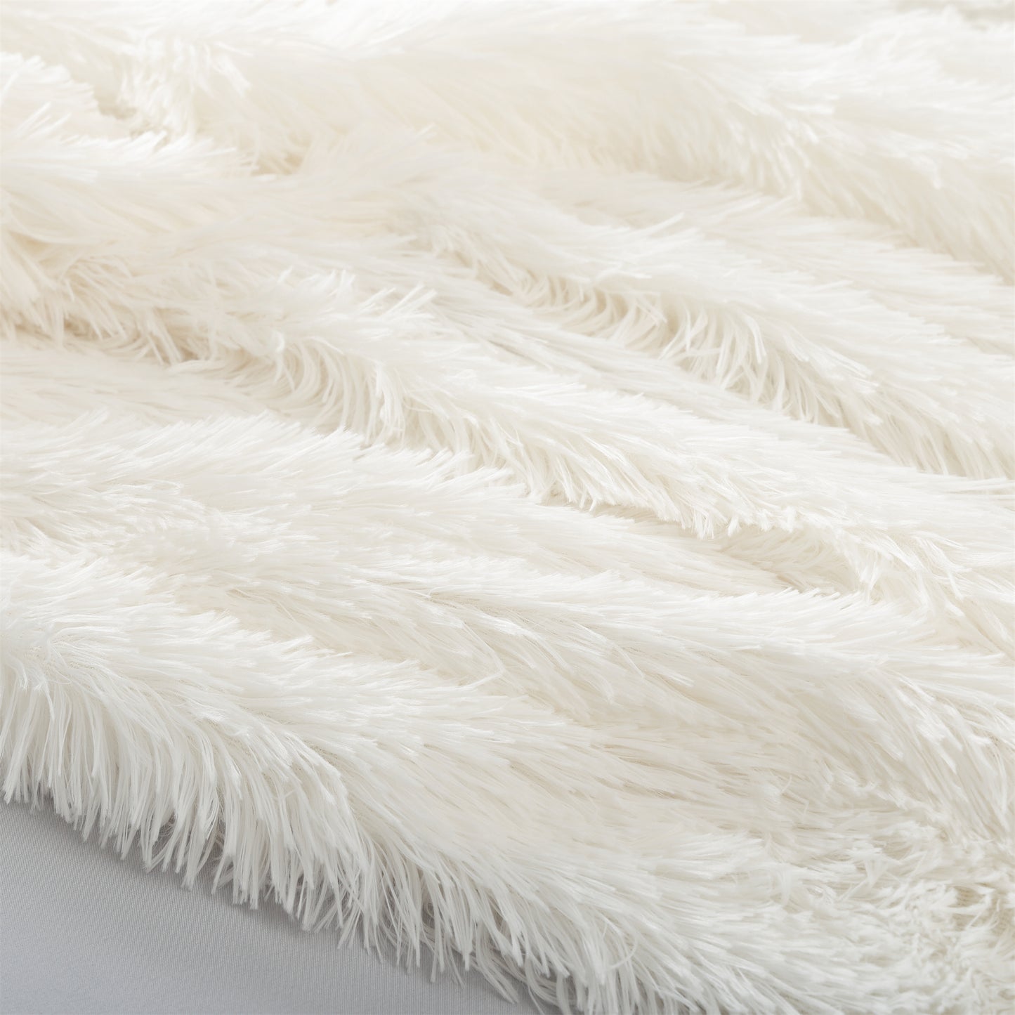 Sprinday 3-Piece Shaggy Plush Duvet Cover Set,Fuzzy Fluffy Bedding Set with 2 Pillow Shams,Zipper Closure