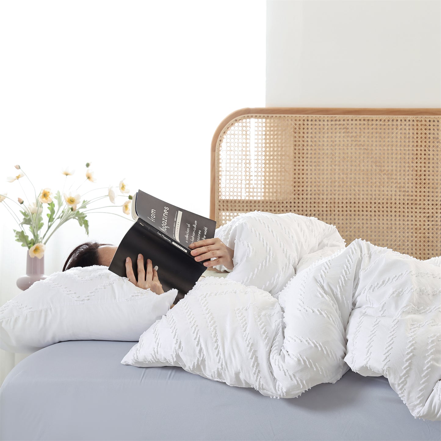 Sprinday Vertical Tufted Lightweight Neutral Comforter Sets