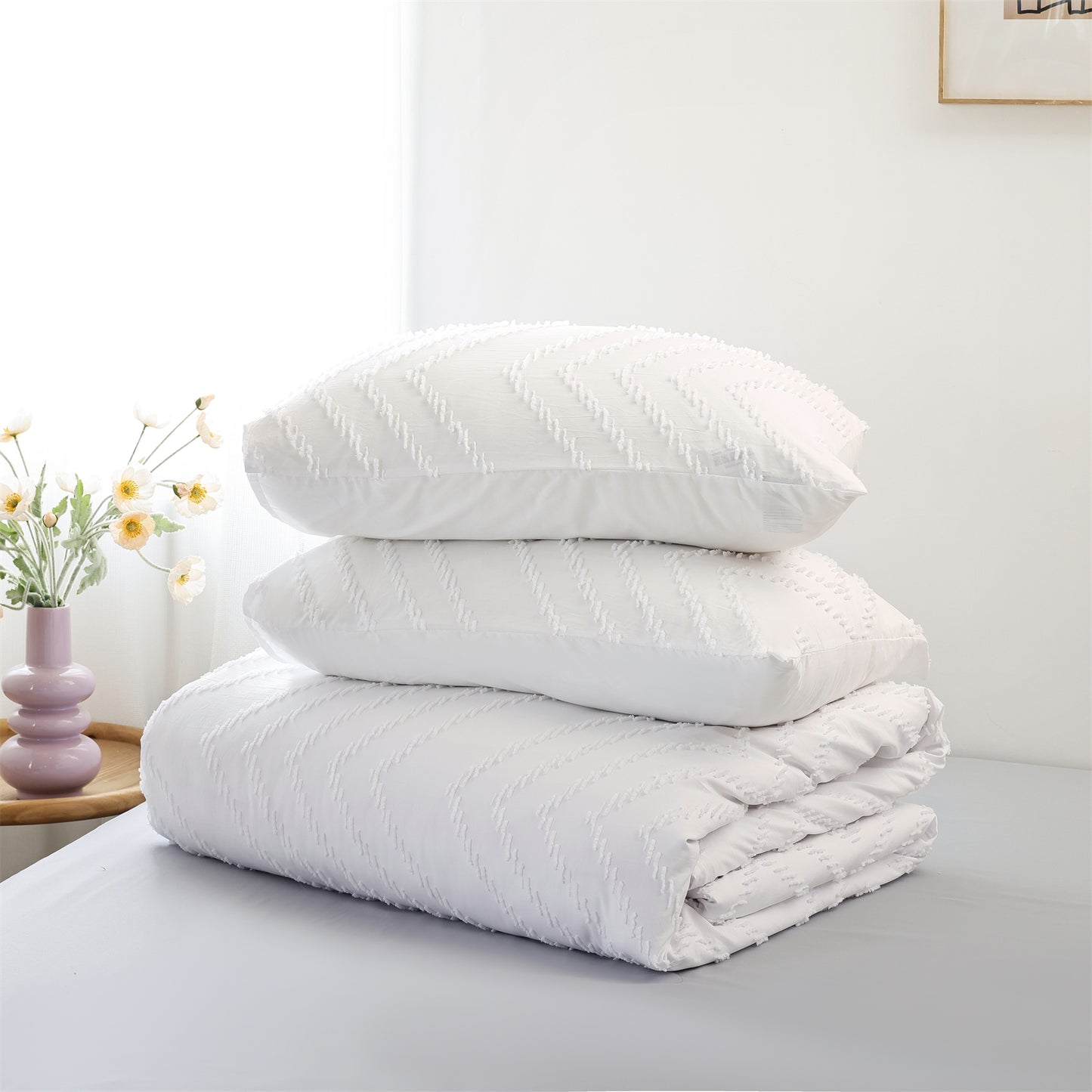 Sprinday Vertical Tufted Lightweight Neutral Comforter Sets