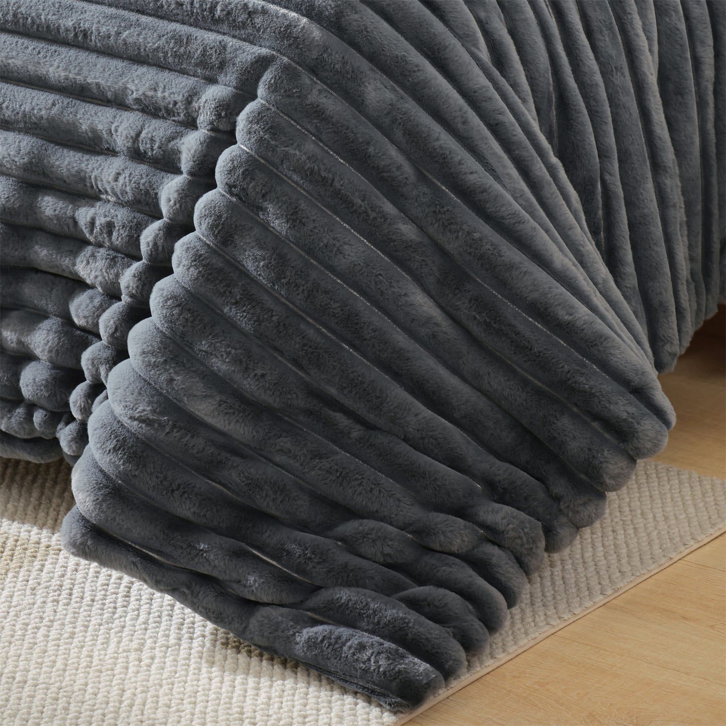 SPRINDAY Fluffy Fleece Luxury Fuzzy Reversible Bedding Comforter Set, Soft & Warm Comforter All Season with Pillow Case