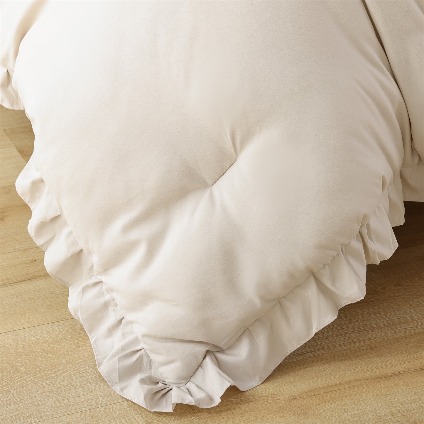 SPRINDAY Ruffled Queen Comforter Set, 3 Piece Bed in a Bag Soft Fluffy Comforter Set For All Season