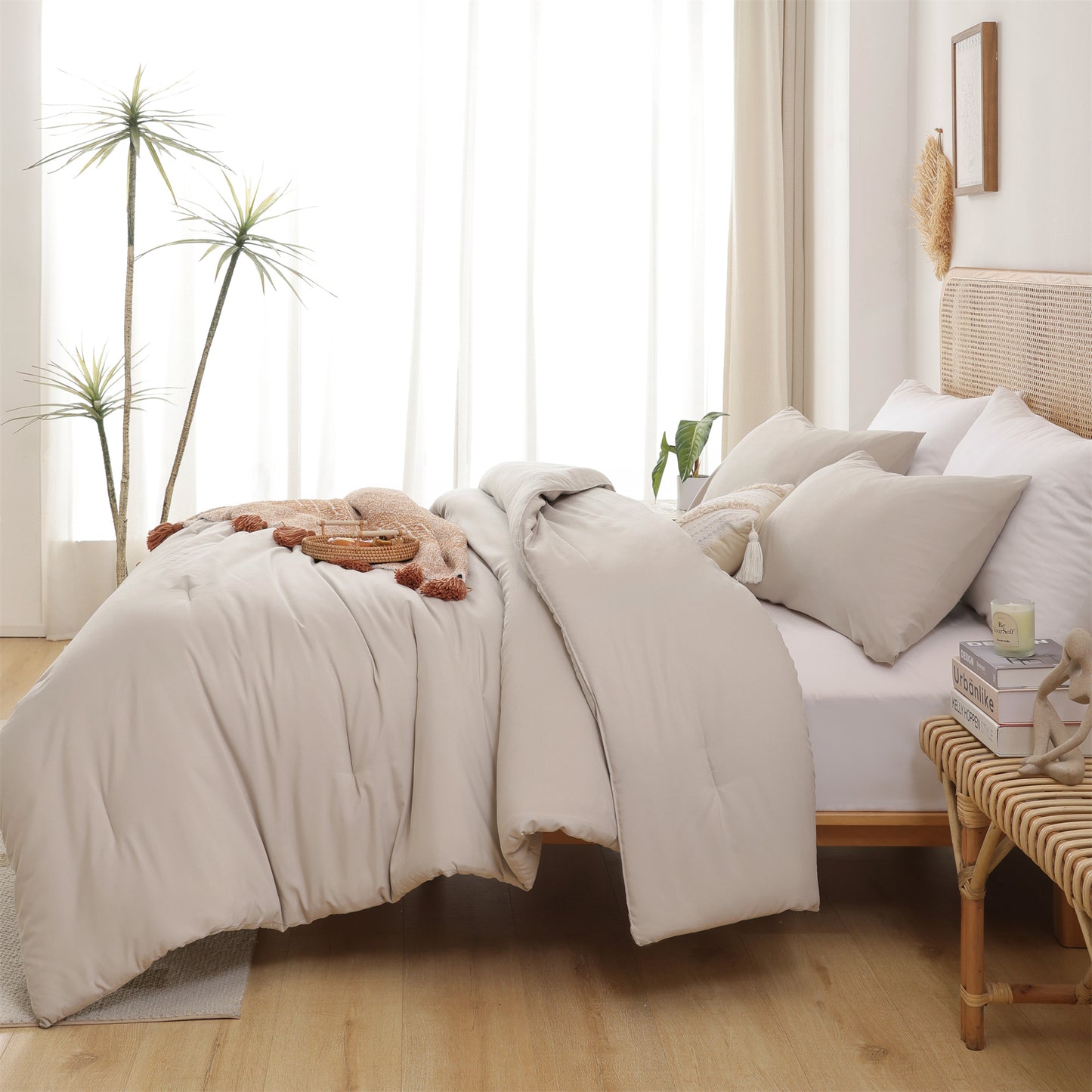 SPRINDAY 3 Piece Alternative Adult Comforter Set Set For All Seasons - Full, Sage Green