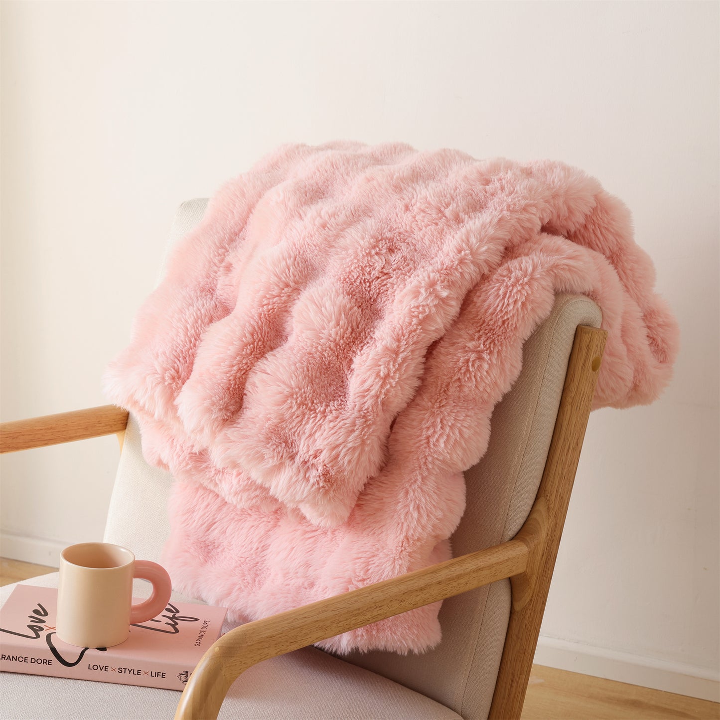 SPRINDAY Faux Fur Rabbit Fleece Throw Blanket , Soft Cozy Throw Blanket for Bed Couch Living Room, Fluffy Home Decor Blankets for Women