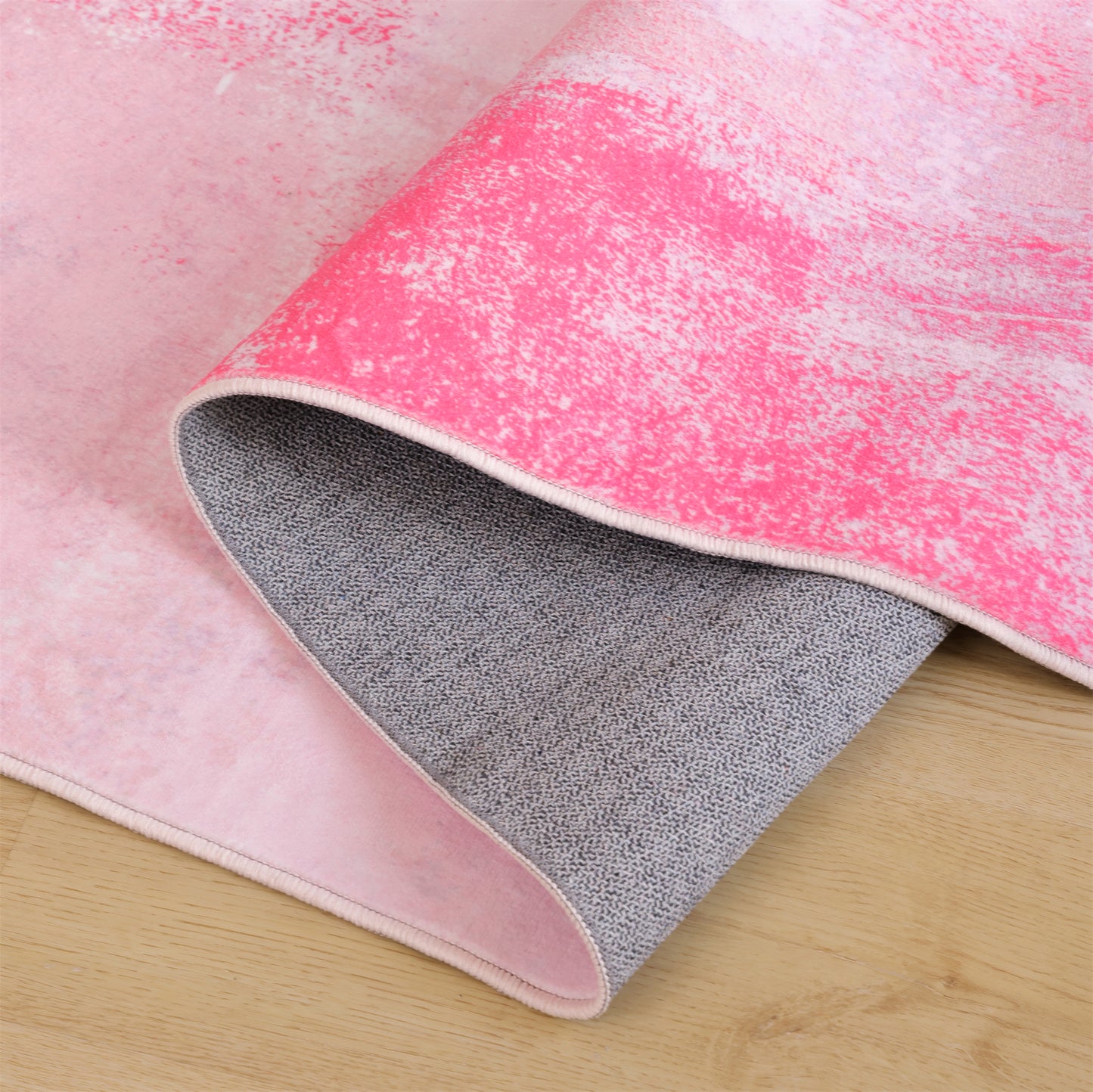 Abstract Area Rug for Kitchen & Indoor, Machine Washable Black Rugs with Non-Slip Backing
