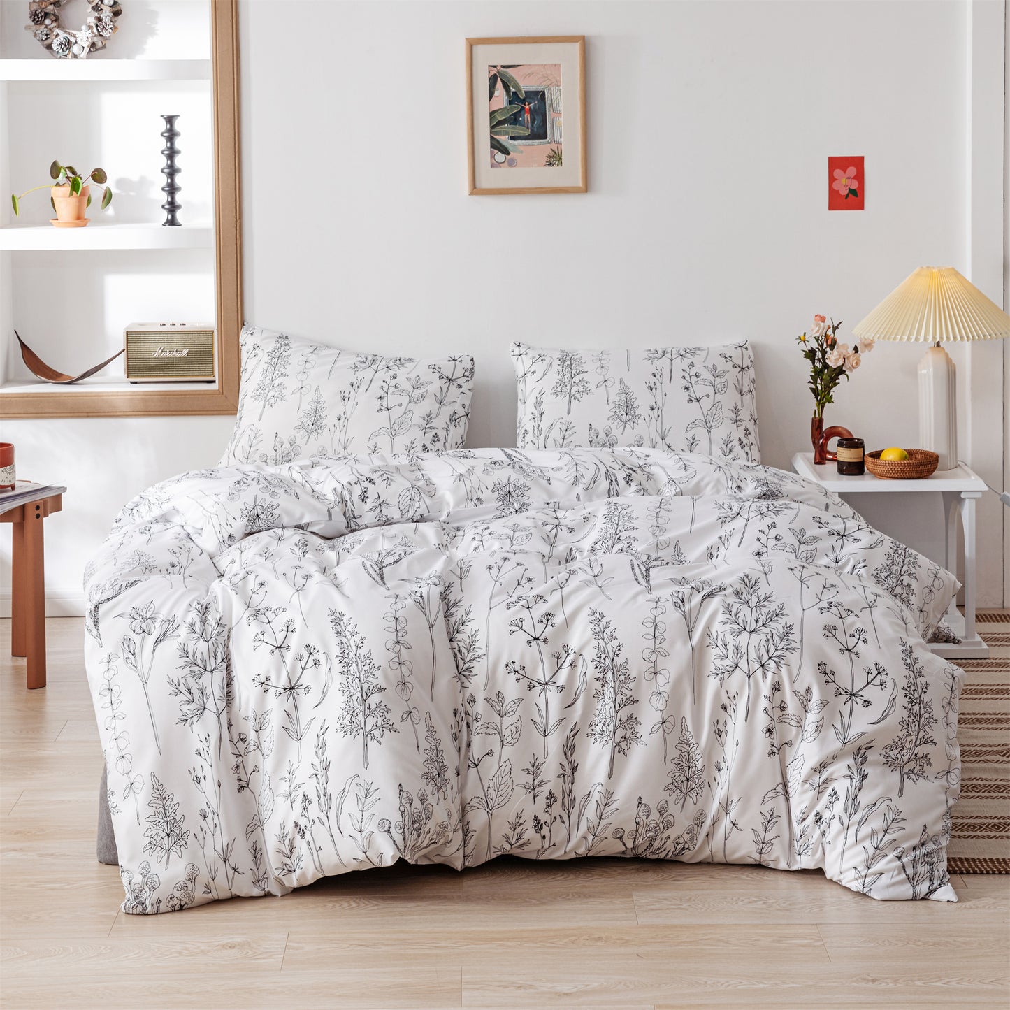 SPRINDAY 3 PCS Floral Soft Microfiber Comforter Set Comforter Included,Full Size