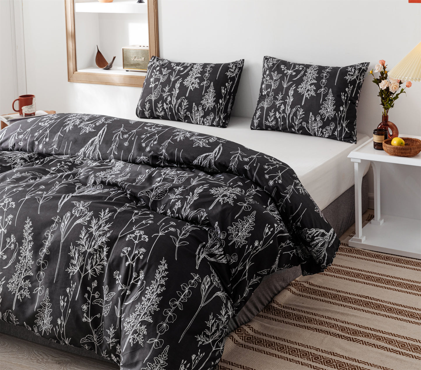 SPRINDAY 3 PCS Floral Soft Microfiber Comforter Set Comforter Included,Full Size