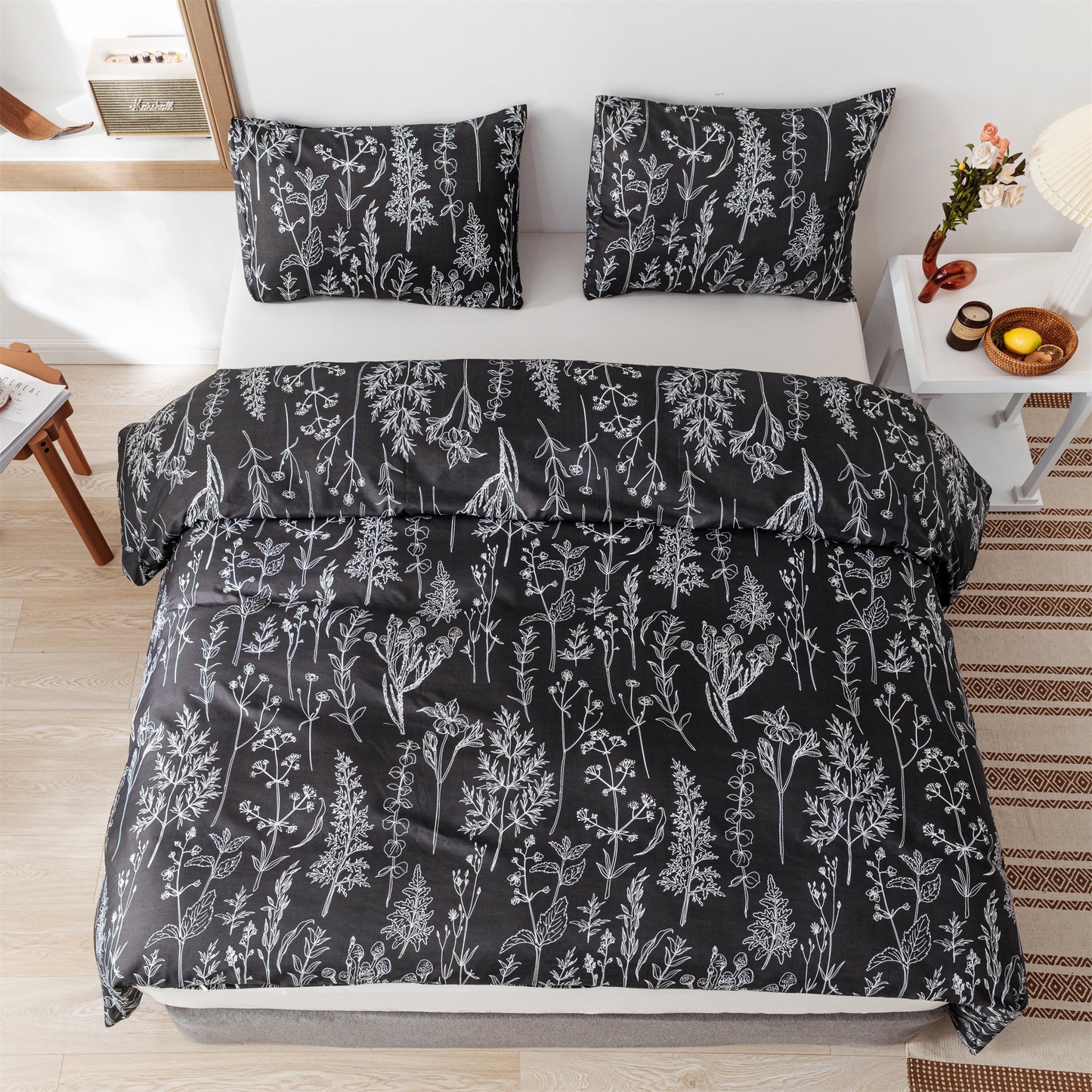 SPRINDAY 3 PCS Floral Soft Microfiber Comforter Set Comforter Included,Full Size
