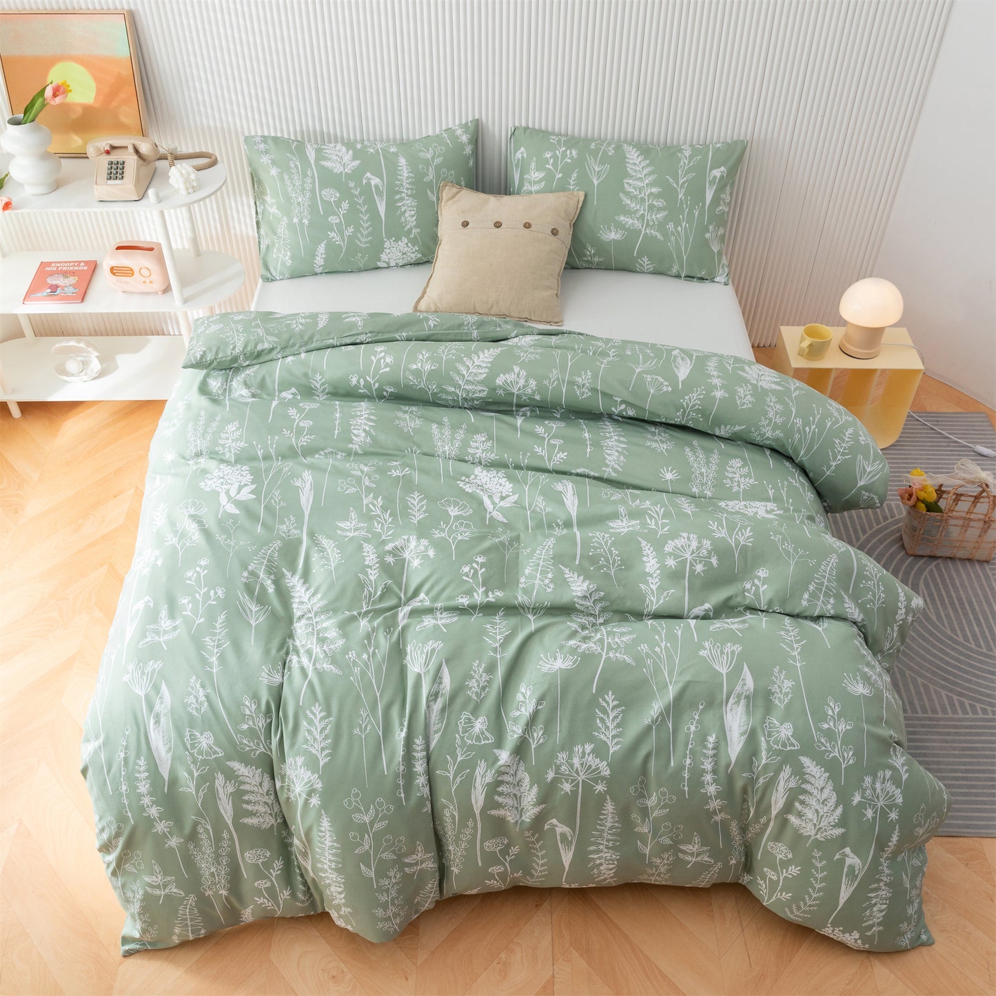 SPRINDAY 3 PCS Floral Soft Microfiber Comforter Set Comforter Included,Full Size