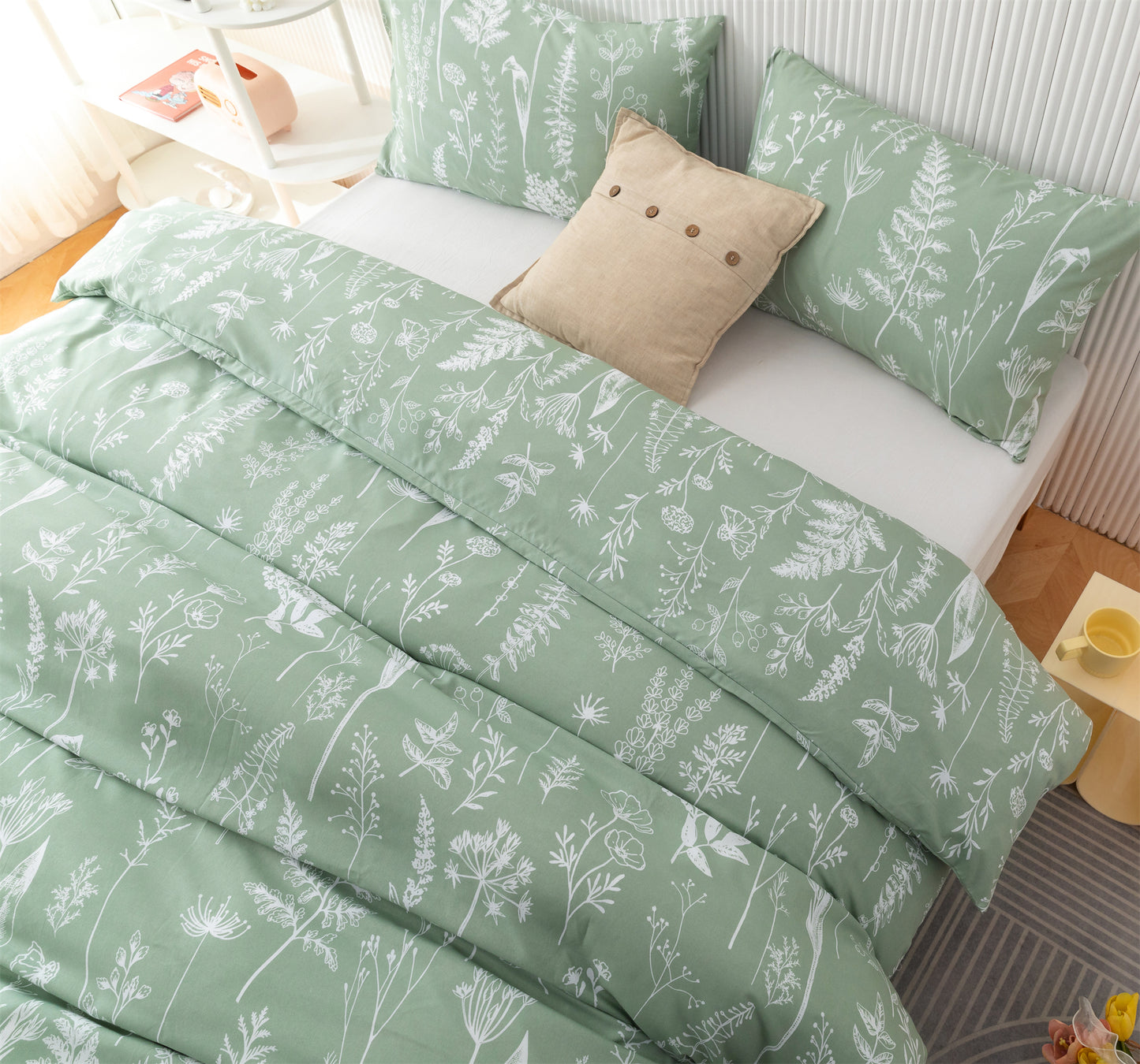 SPRINDAY 3 PCS Floral Soft Microfiber Comforter Set Comforter Included,Full Size