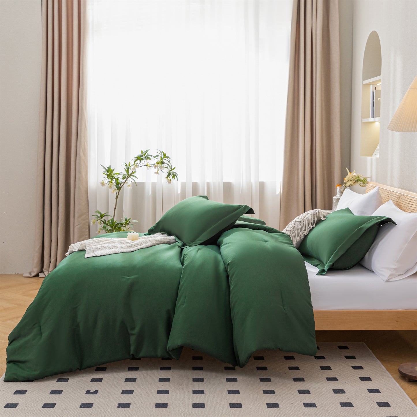 SPRINDAY 3 Piece Alternative Adult Comforter Set Set For All Seasons - Full, Sage Green