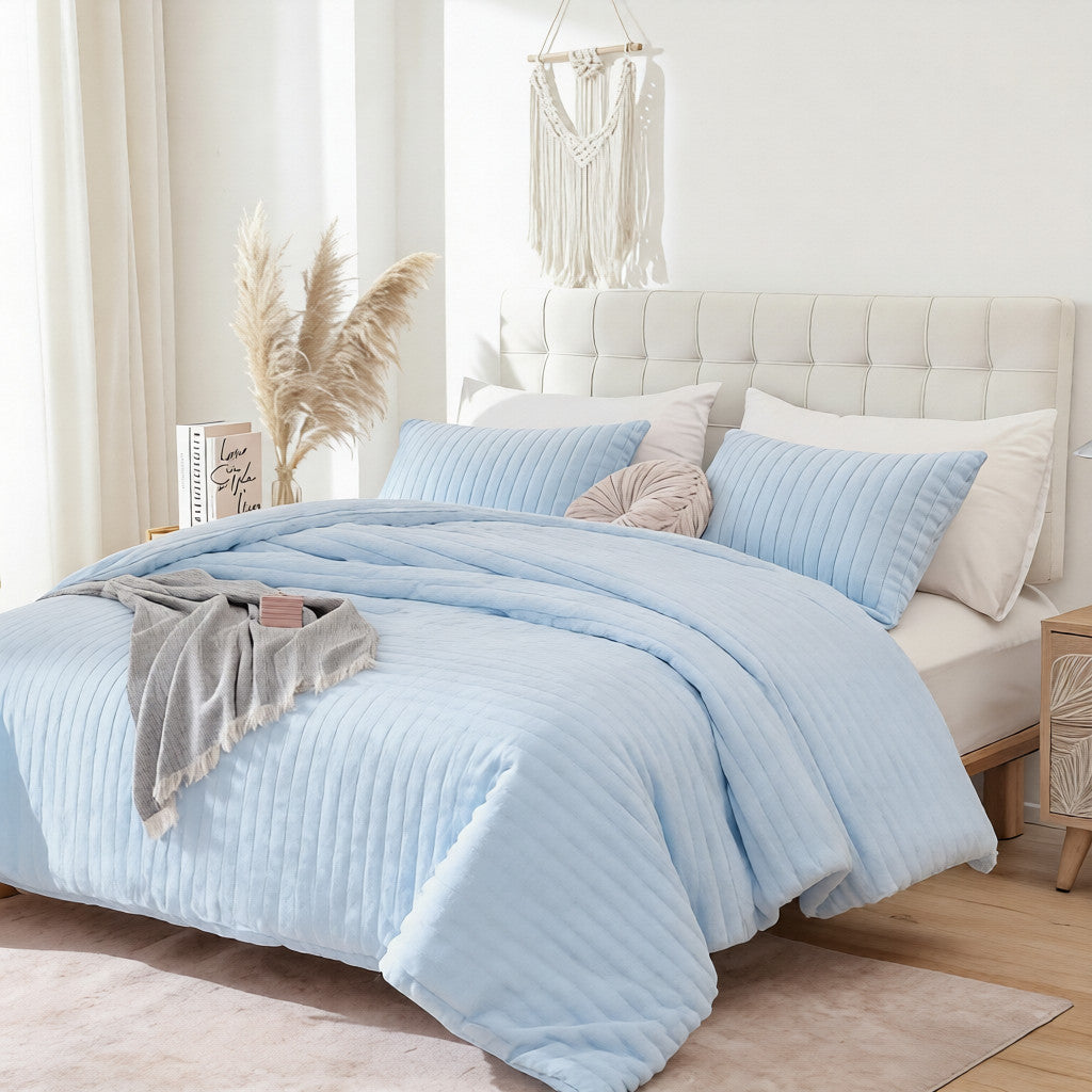 SPRINDAY Fluffy Fleece Luxury Fuzzy Reversible Bedding Comforter Set, Soft & Warm Comforter All Season with Pillow Case