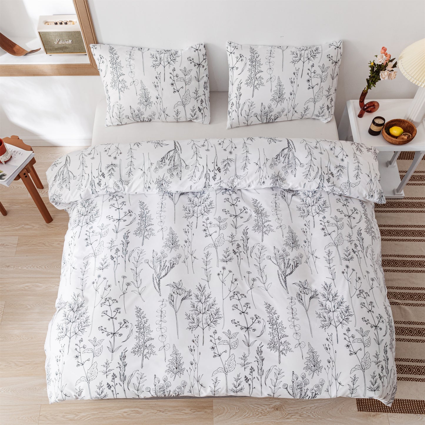 SPRINDAY 3 PCS Floral Soft Microfiber Comforter Set Comforter Included，Full Size