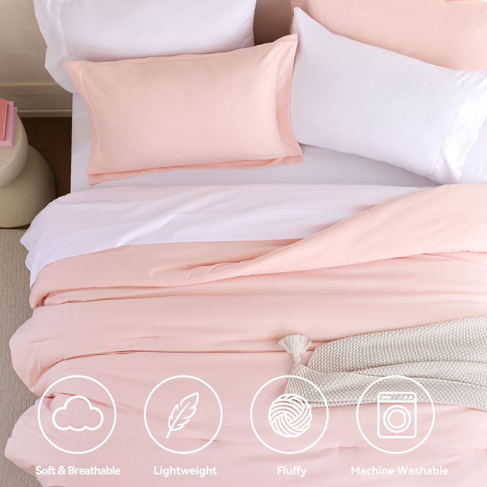 SPRINDAY 7-Piece Comforter Set, Bed in a Bag for All-Season, Bedding Set with Comforter, Sheets, Pillowcases & Shams