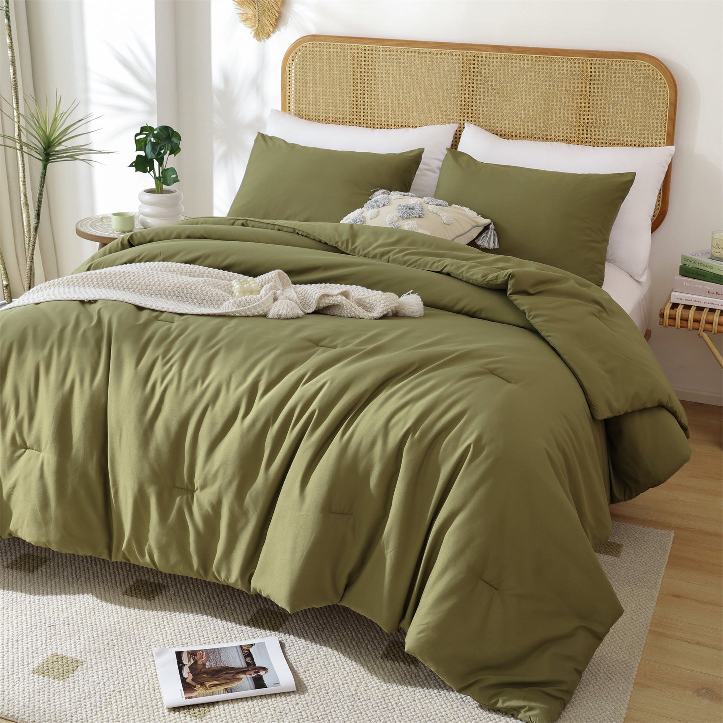 SPRINDAY 3 Piece Alternative Adult Comforter Set  Set For All Seasons - Full, Sage Green