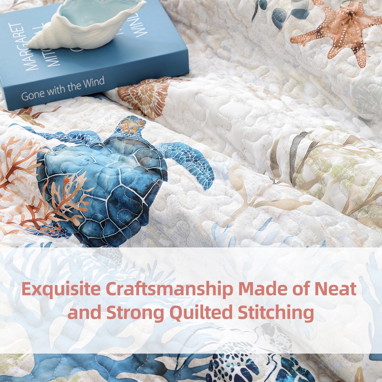 Quilt Set  Lightweight Boho Bedding Bedspreads with Geometric Printed for All Season 3 Piece (1 Quilt, 2 Pillowcases)